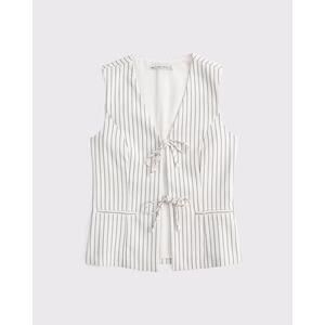 Abercrombie & Fitch Tie-Front Tailored Vest in "Cream Pinstripe" Size Small